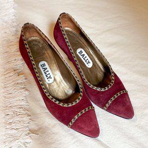 Vintage Suede Burgundy Bally shoes. BEAUTIFUL!!